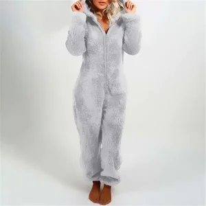 Grenouillère Homme En Polaire Camouflage - Combinaison Une Pièce à Capuche Zippée - Chaud Hiver 2024 - Pyjama Ou Vêtement Décontracté