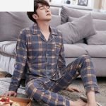 Pyjama carreaux en coton pour homme