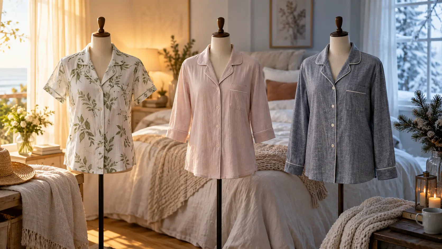 Trois longueurs de manches de pyjama selon les saisons